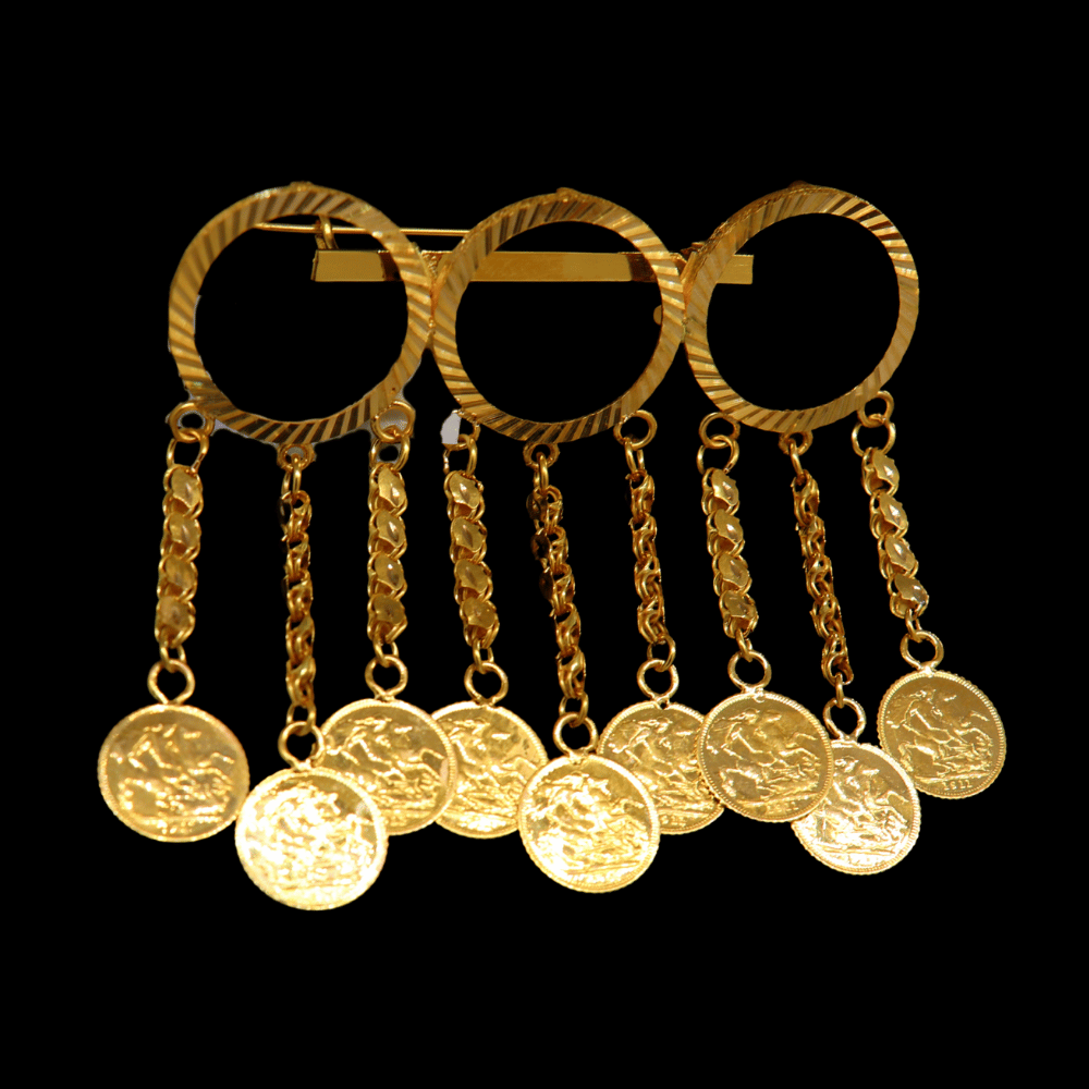 21K Gold Coins Pin  