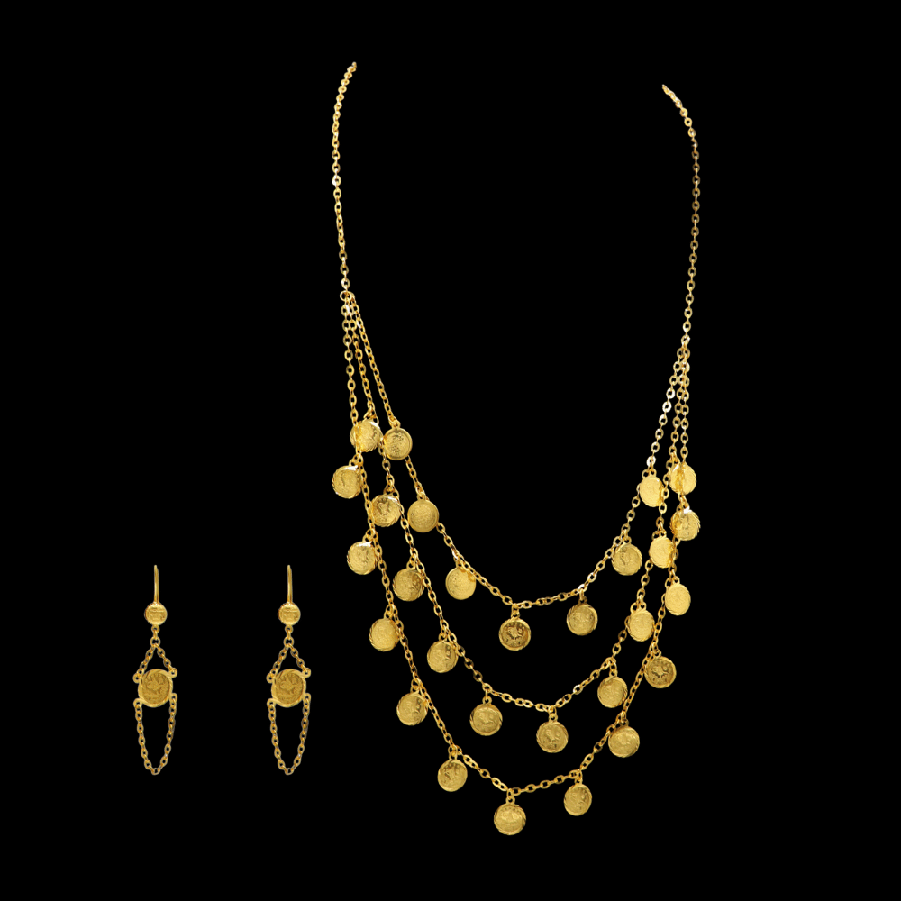 21K Gold Necklace Set   