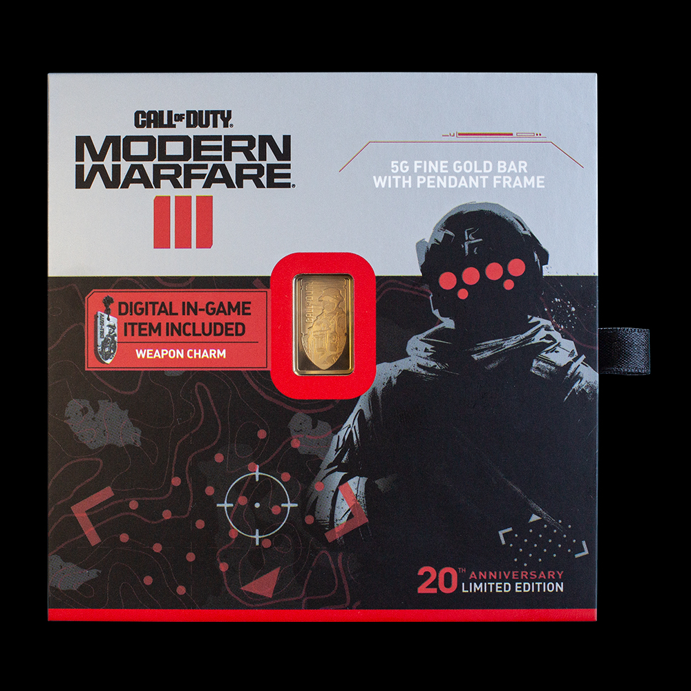 Call of Duty Modern Warfare 5g gold bar with pendant frame  