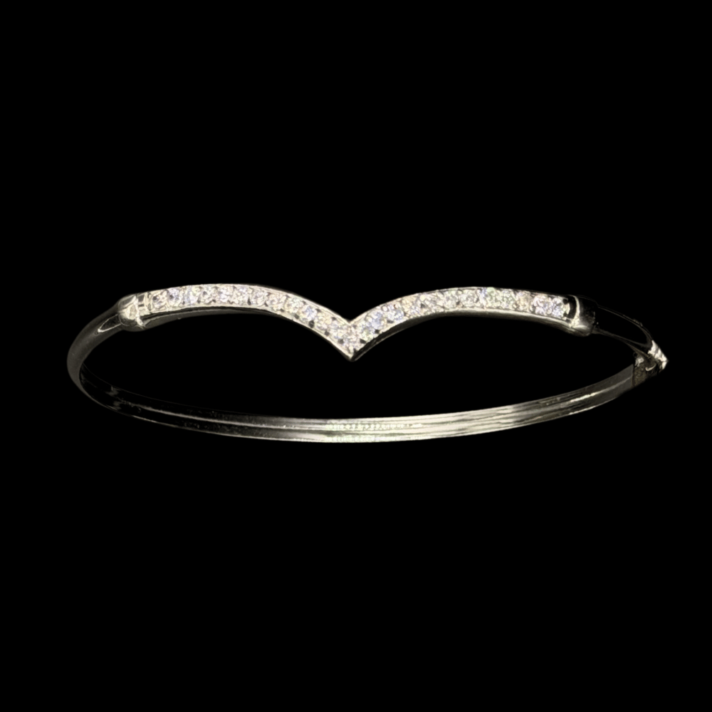 18K White Gold Bangle Bracelets 