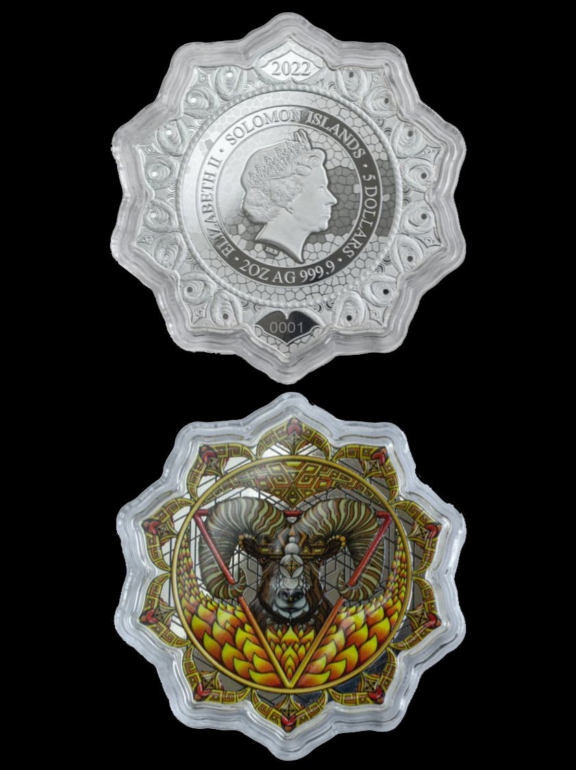 2oz Pure Silver Ram of the 3rd Chakra Coin 