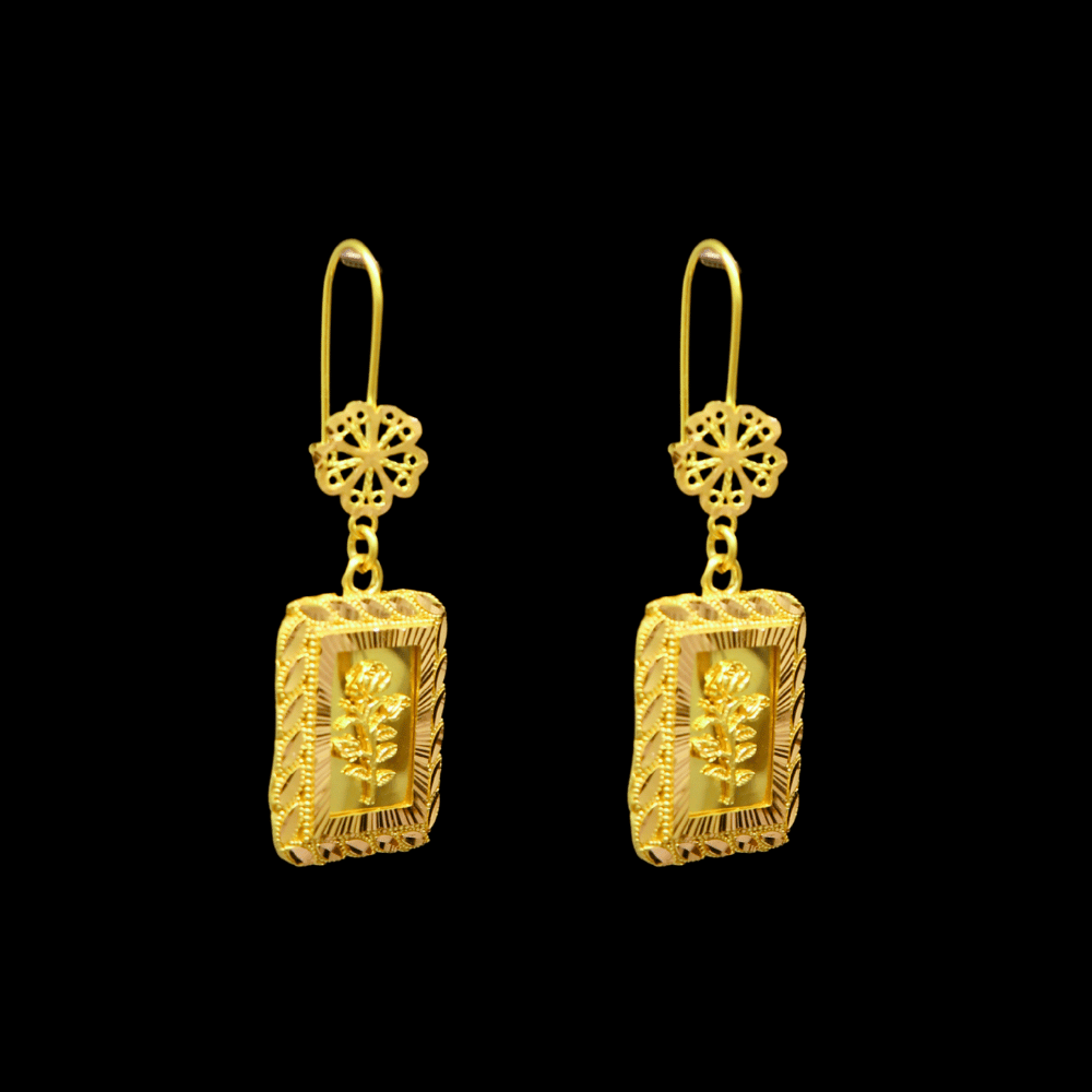21K Gold Drop Earrings - SW32926 | Yasini